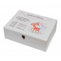 Erinnerungsbox Motiv Bambi, Rehkitz mit Geburtsdaten