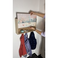 Kindergarderobe mit Haken und Fächern  I  4 Motive: Fee, Schmetterlinge, Hasen, Einhorn