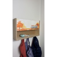Kindergarderobe mit Haken und Fächern  I   4 Motive:  VW Bus in  4 Jahreszeiten