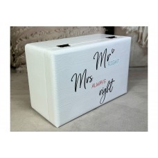 Hochzeitsbox Floral, mr right and mrs alway right, Erinnerungskiste Hochzeit personalisiert