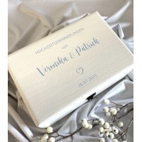 Hochzeitsbox, Erinnerungskiste schlicht modern mit Namen und Datum, personalisiert