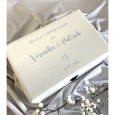 Hochzeitsbox, Erinnerungskiste schlicht modern mit Namen und Datum, personalisiert