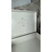 Personalisierte Erinnerungsbox mit Regenbogen und Fischsymbol zur Kommunion, Konfirmation oder Taufe