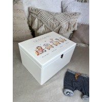 Memory box with train motif, souvenir box as a gift for birth