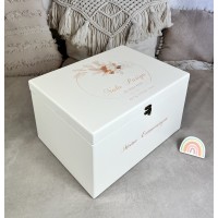 Erinnerungsbox Floral mit Kranz,  mit Geburtsdaten personalisiert