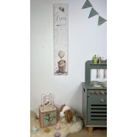 Kindermesslatte, personalisiert, Motiv Löwe, 70cm-160cm, Massivholz