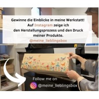 Erinnerungsbox Floral, Blumenkranz, mit Geburtsdaten personalisiert