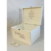 Erinnerungsbox Floral, Blumenkranz, mit Geburtsdaten personalisiert