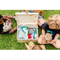 Memory box with bear moon motif and dates of birth, nature box