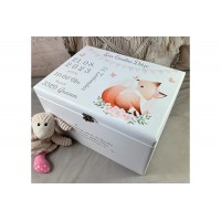 Erinnerungsbox Fuchs floral,  mit Geburtsdaten personalisiert